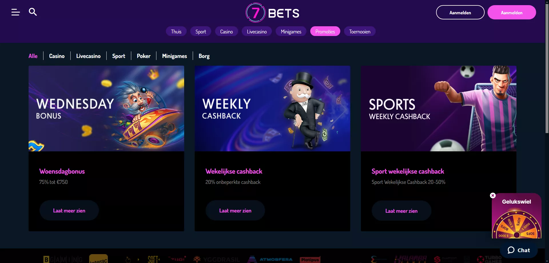 Promotiepagina op de 7bets-website