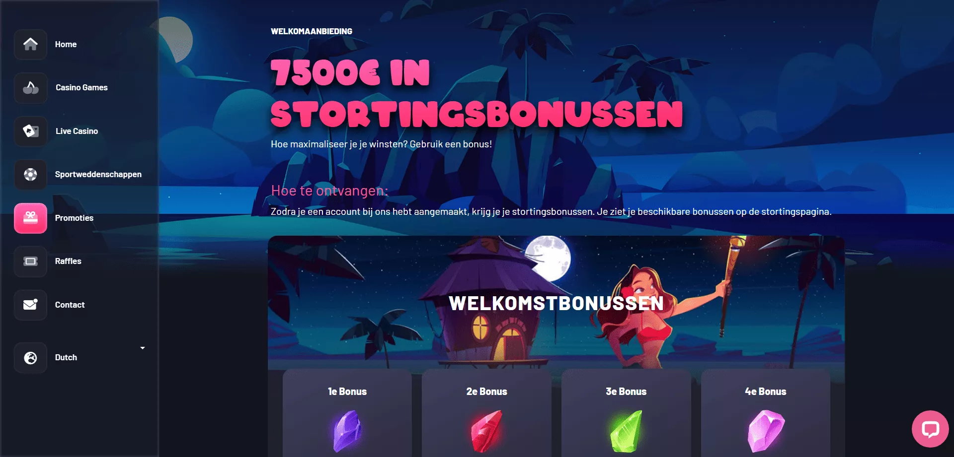 Promotiepagina op de sevencasino-website